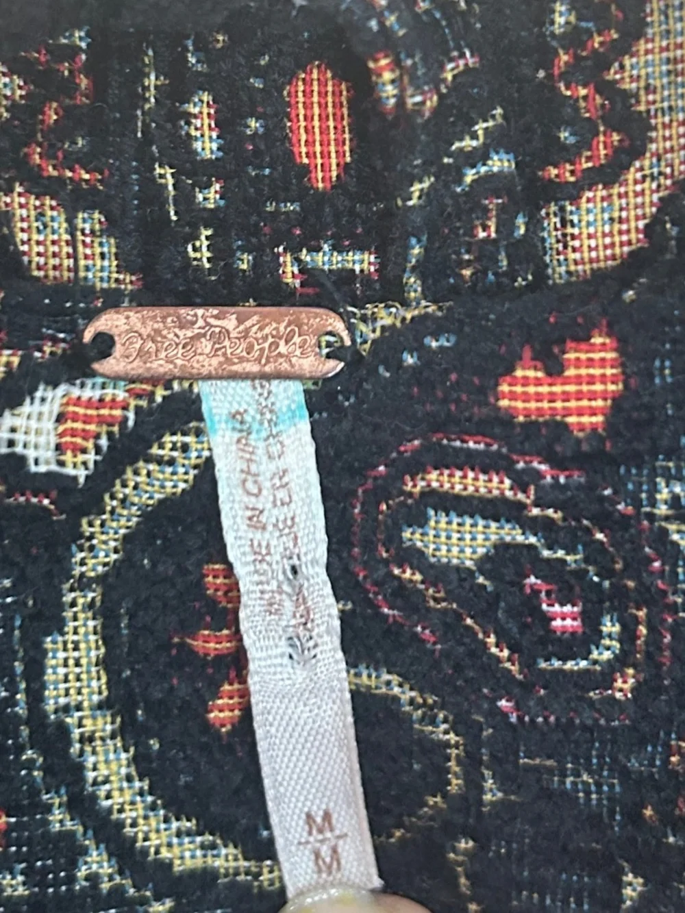 Free People Women's Tapestry Labyrinth Patterned Moto Jacket size M